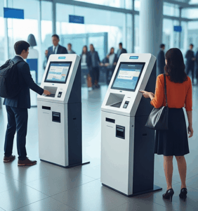 Are self-service kiosks effective for reducing wait times?